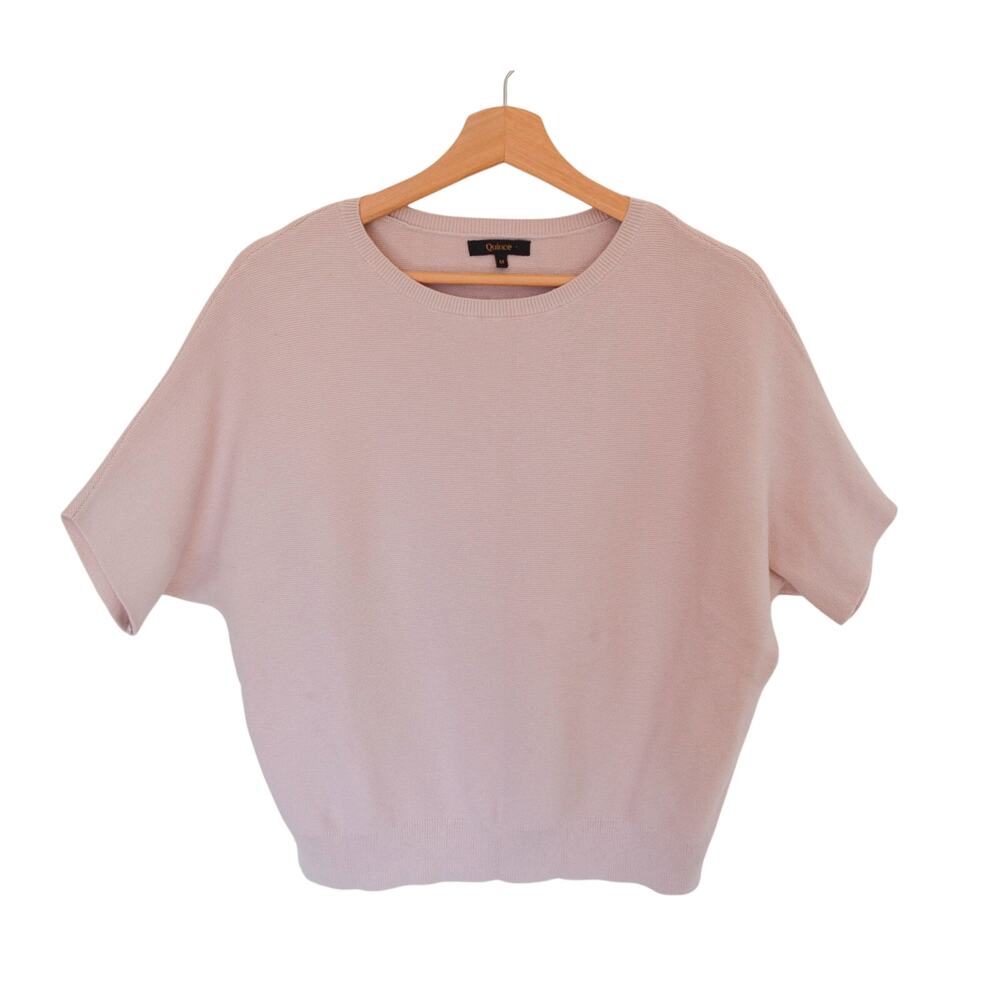 Quince Lightweight Cotton Cashmere Link-Stitch Dolman Sweater In Medium